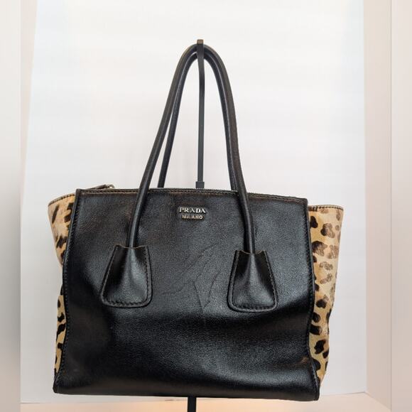 Prada Glace Calf & Cavallino Twin Pocket Tote - Picture 1 of 15